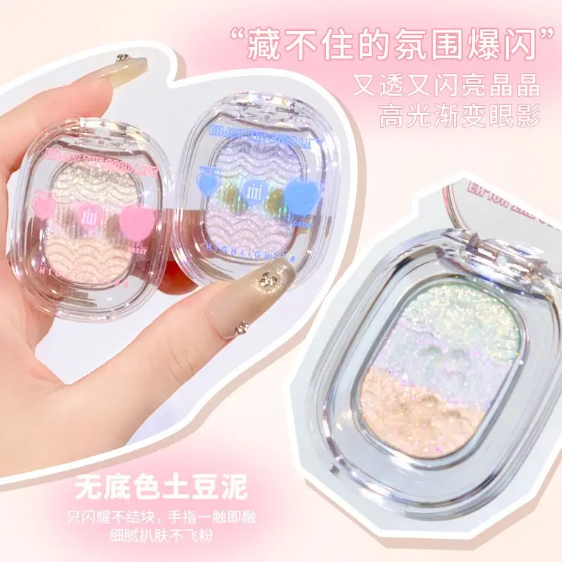 XIXI puré de patatas resaltan el cambio gradual sombra de ojos flash aegyo saliva iluminador nacarado decoloración sombra de ojos