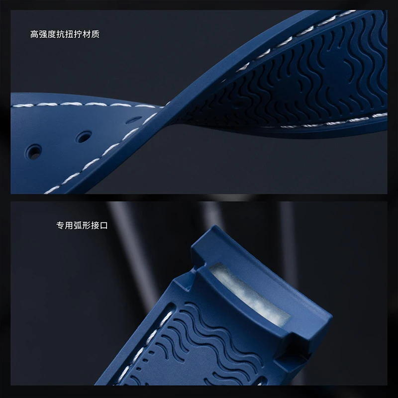 Cinturino per orologio in gomma siliconica con estremità curva per Omega Seamaster 300 Speedmaster cinturino per orologio impermeabile blu nero 20mm 21mm 22mm