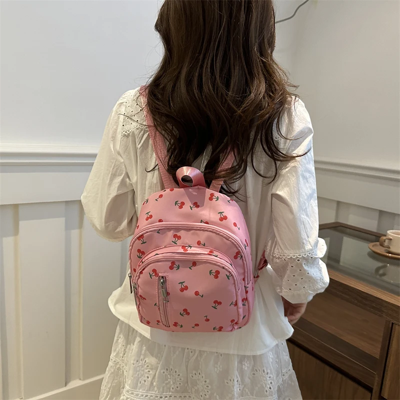 Cherry Pattern Women\'s Fashion Backpacks Students Daily Travel Small Knapsack Large Capacity Rucksack Aesthetic Ladies Schoolbag