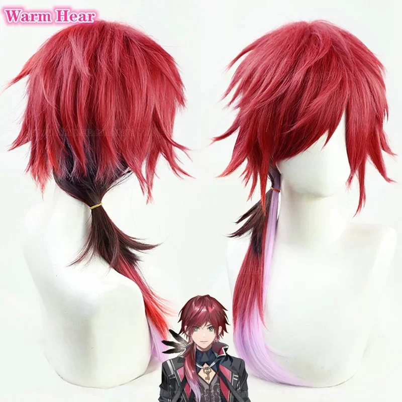 z;3,d'5,g\7/VTuber NIJISANJI EN Lauren Iroas Cosplay Long 60cm Red Gradient Wig Heat Resistant Synthetic Hair Pa6,j.y'8 /c.