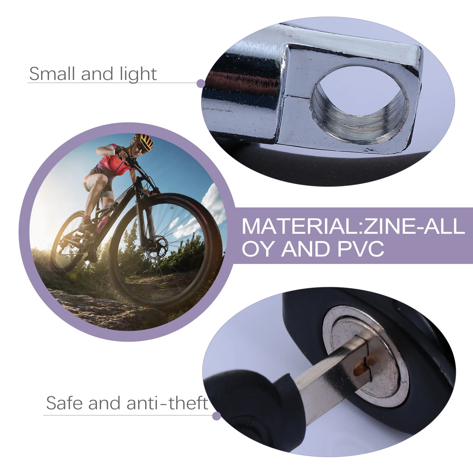 

Bike Anti-Theft Ring Zinc Alloy Steel Cable Security Cycling Lock Outdoor Sports Padlock Thickened Alloy Lock Rustproof