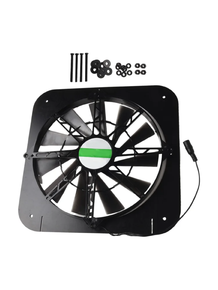 For Chicken Coops For Greenhouses Solar Vent Fan Solar Extractor 9.8in Diameter Higher Airflow Low Noise Simple Installation