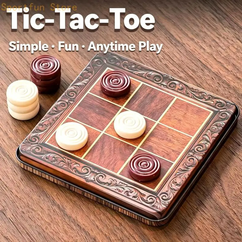 Mini 3-in-1 Board Game Set with Three Ways to Play, Folding Metal Board, and Integrated Case for Travel, Camping, or Shared Play