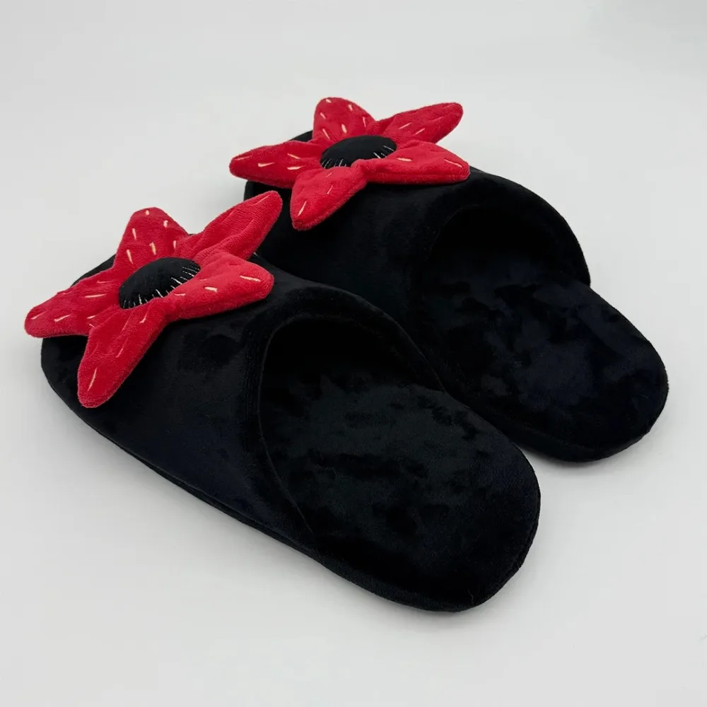 2개입 스트레인저스 티잉 플러시 슬리퍼 장난감 인형 여성 남성 실내 꽃 모양 퍼지 슈즈 심플 육식 식물 신발 크리스마스 선물