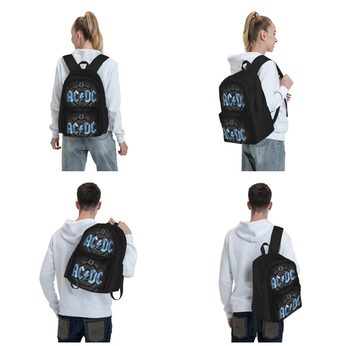 Mochilas de Metal pesado AC DC, mochila para niños y niñas, mochilas escolares para estudiantes, mochila para niños de dibujos animados, bolso de hombro de gran capacidad