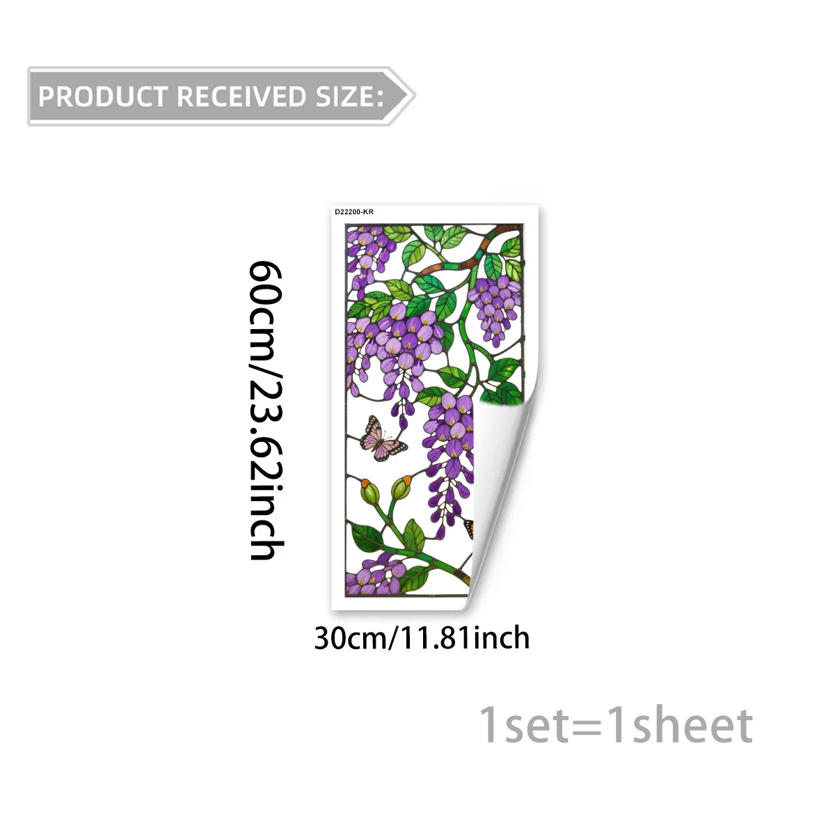 Contemporary Interior Cling Featuring Asymmetrical Vine Growth and Dispersed Floral Elements For Glass Surfaces