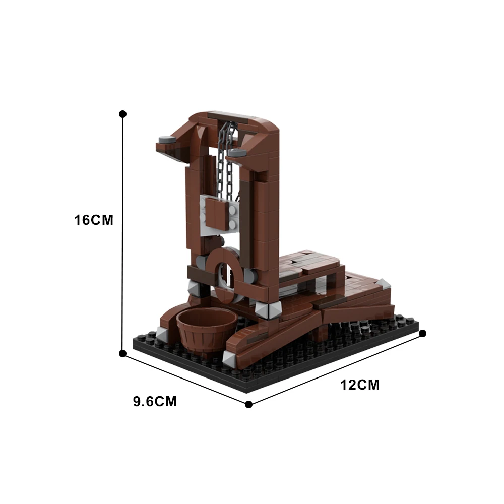 MOC Middle Ages Criminal Law Tools Guillotine Building Block Model set Middle Prison Instrument Of Torture Guillotine Brick Toys