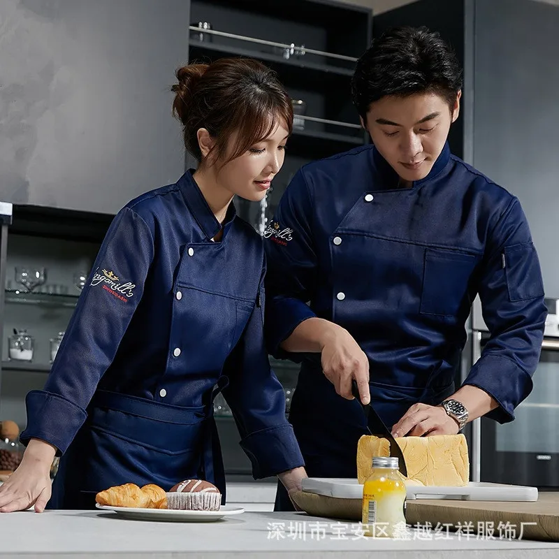 Vêtements de travail de Chef professionnel, vêtements de Service alimentaire, uniforme de Restaurant, chemise de cuisine, veste de cuisinier d'hôtel, salopette de serveur