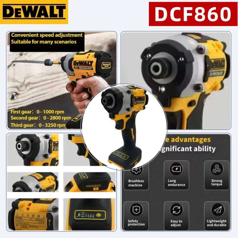 Dewalt DCF860 Brushless Electric Drill Screwdriver Cordless Compact Drill Rechargeable Power Tools For Dewalt 20v battery - Image 2
