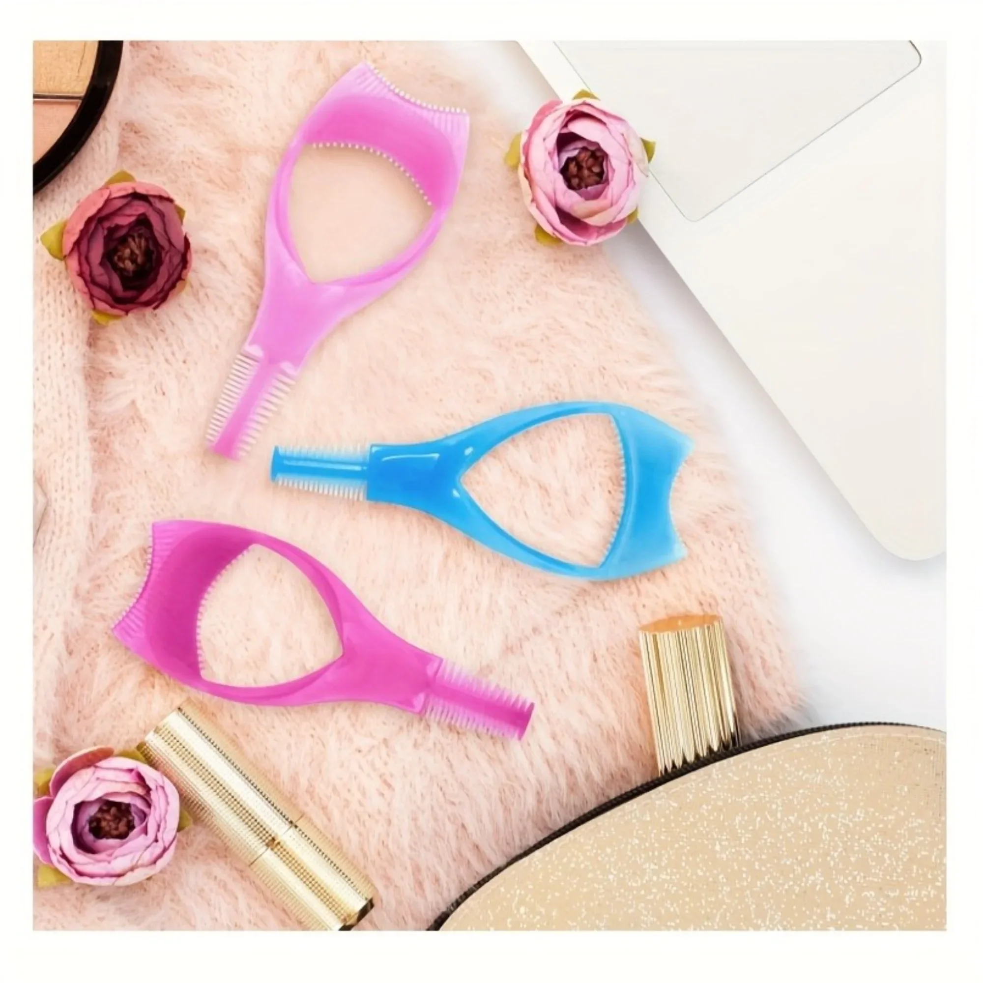 4Pcs 3‑in‑1 Eyelash & Eyeshadow Tool, Random Color Eyeliner Aid, Formaldehyde‑Free Eyelash Protection Tool, Multi‑Color Optional
