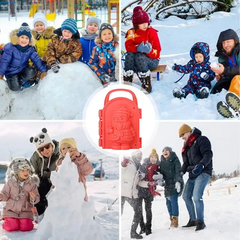 Snow Ball Maker Winter Snow Ball Maker Santa Claus Reindeer Snow Sculpture Molds Winter Snow Fort Maker Toy Sand Castle Building