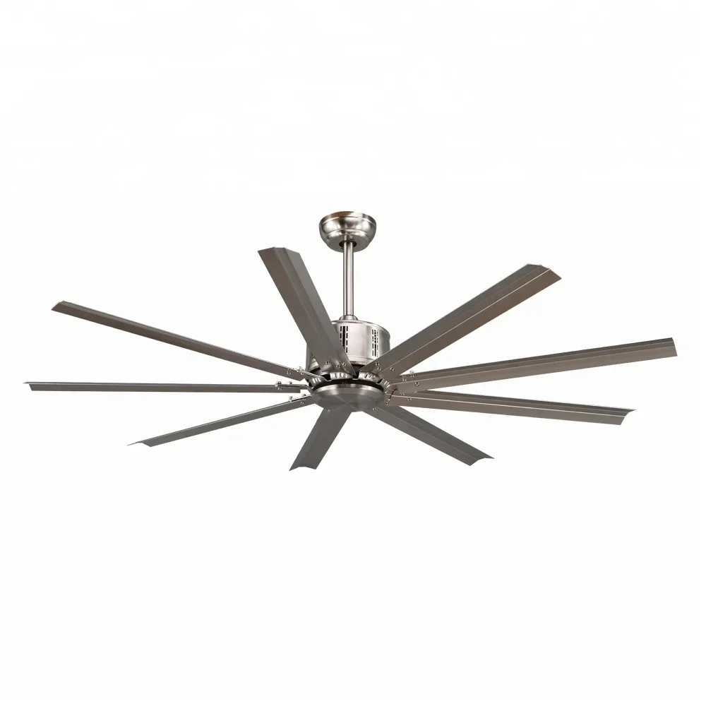 60 inch 9 iron blades 5 speeds remote control brushed nickel hvls industrial decorative DC big ceiling fan