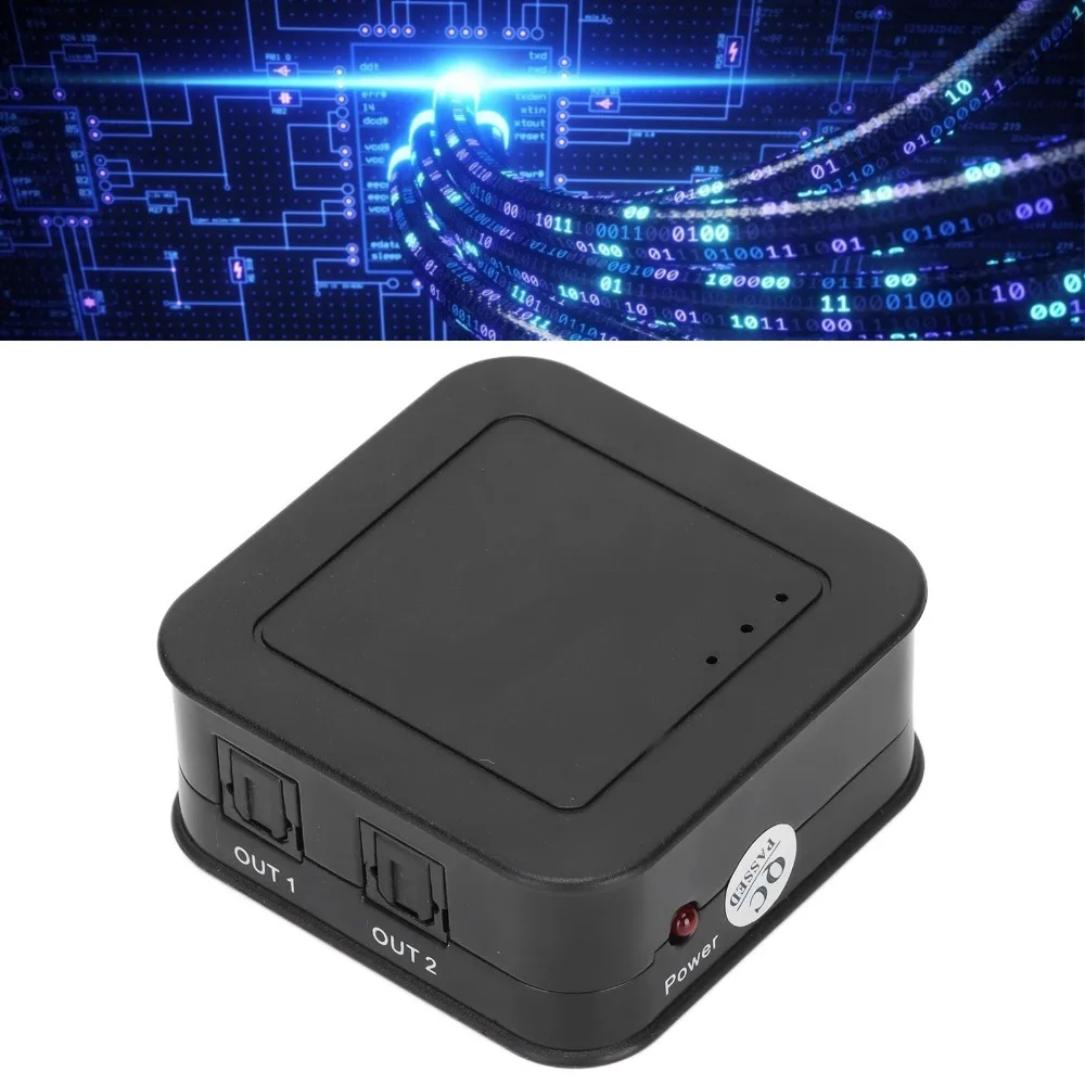 Support Dolby‑AC3/DTS/LPCM 2.0 Optical Fiber Audio Splitter for US Plug Digital SPDIF Audio Splitter 1 in 3 Out Audio Splitter