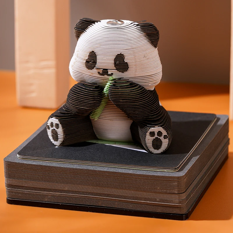 

3D Memo Pad Panda Notepad Cute Kawaii Note Pad Paper Carving Art Craftwork Desk Decoration Pen Holder Creative DIY Decorative