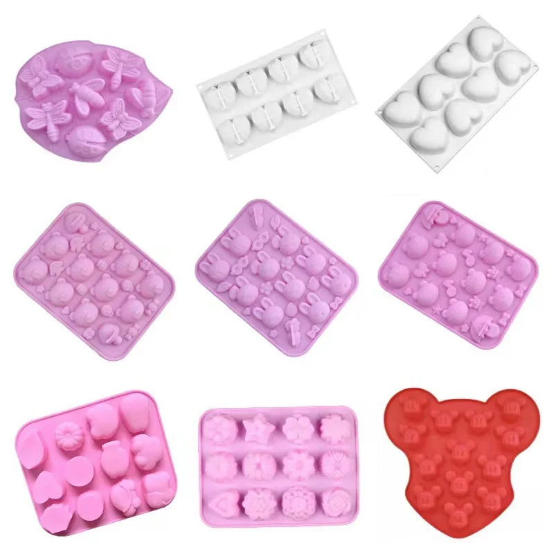 Sanrio Hello Kitty Silicone Mold Anime Kuromi Cinnamoroll My Melody Summer Jelly Ice Chocolate Food Grade Jelly Silicone Mold