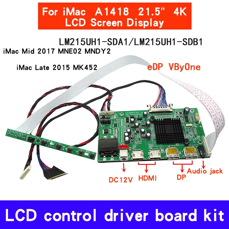

Для iMac A1418 21,5 ''4K LM215UH1 плата управления SDA1/SDB1/SPA2 4096*2304 середина 2017 MNE02 MNDY2 2015 MK45 ЖК-дисплей