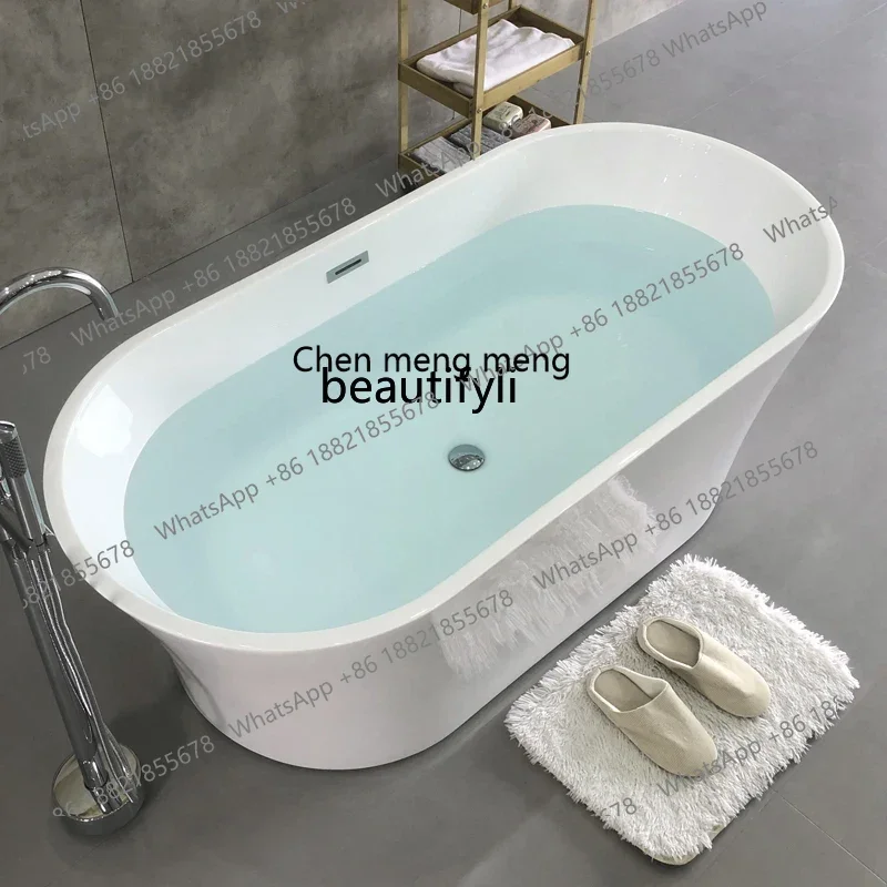 New arrive oval bathtub constant temperature small apartment thin  bed and breakfast simple modern home independent seamless int