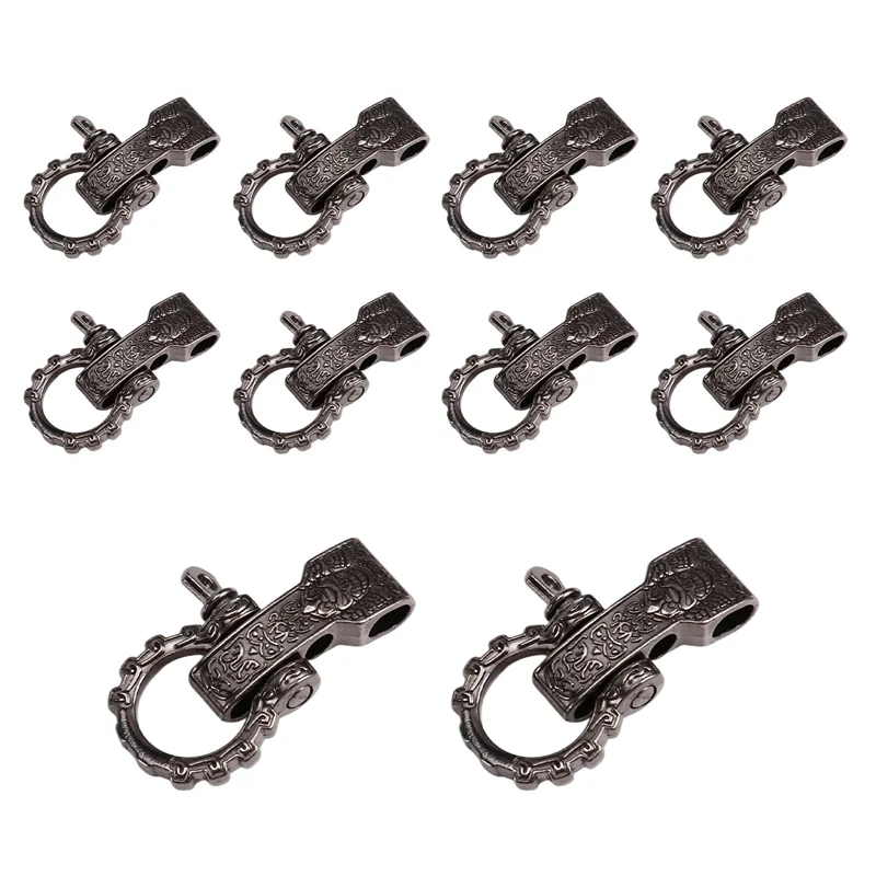 ABWR-Adjustable Shackles Buckles 10Pcs Metal For Paracord Buckles Bows Clasps Screw Pin Anchors Shackle For Paracord Bracelet Be