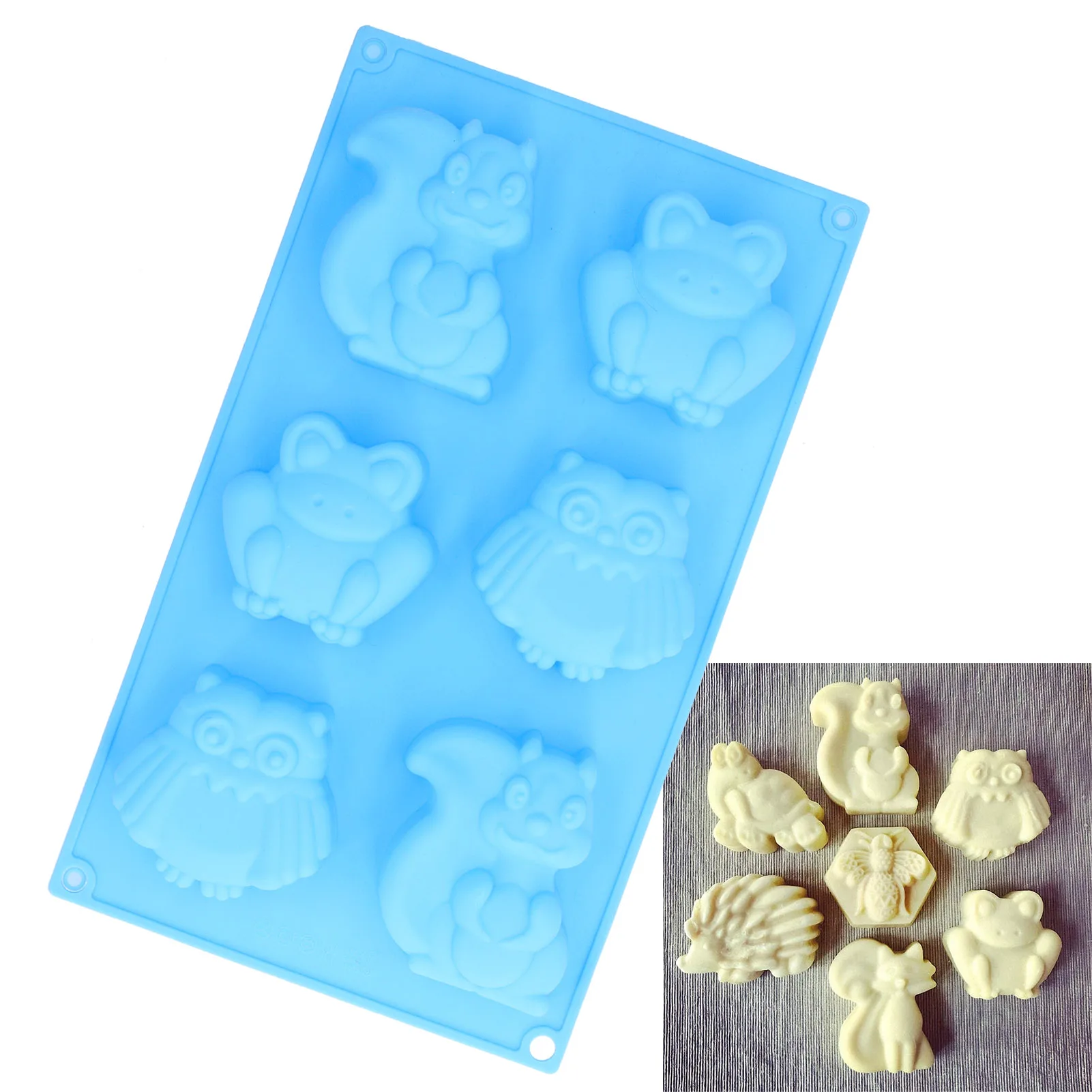 6Grid Silicone Cake Mold NoBPA Cute Pattern Soap Baking Mold For Home Kitchen Bakery