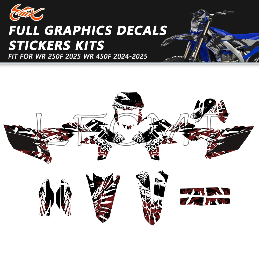 

Fit for Yamaha WR250F WRF250 2025 WR450F WRF450 2024 2025 WRF 450 250 Full Fairing Decor Graphics Backgrounds Decals Sticker Kit