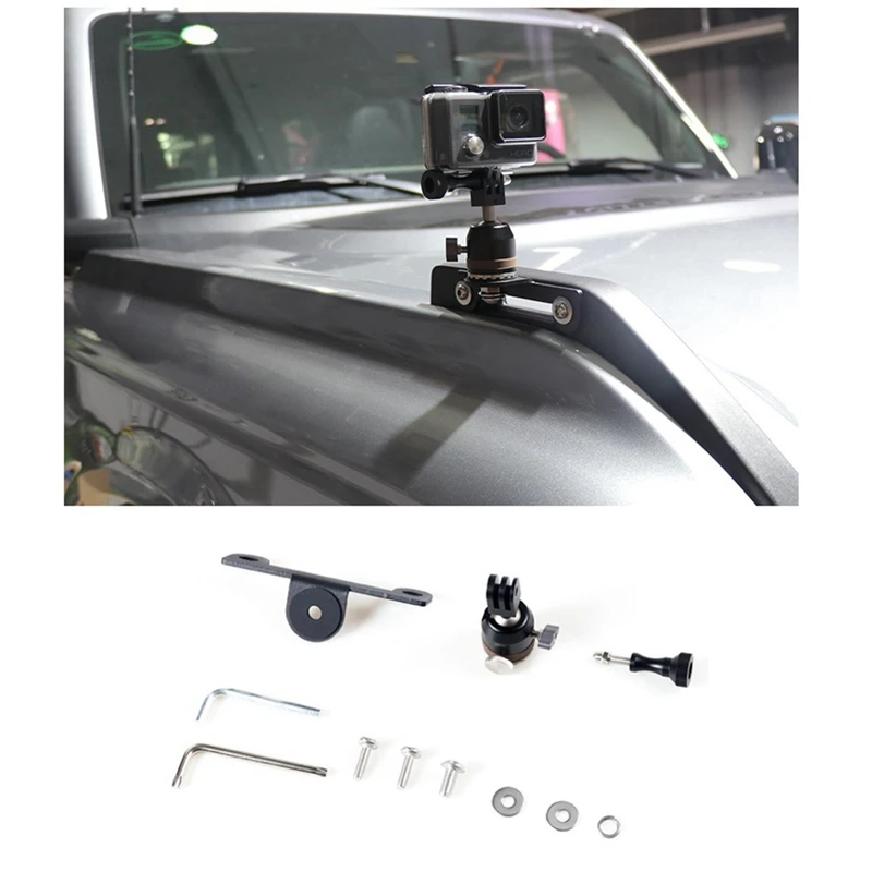 For Gopro Action Camera Mount Holder For Ford Bronco 2021-2023 Hood Trail Sights Side Release Handle Mounting