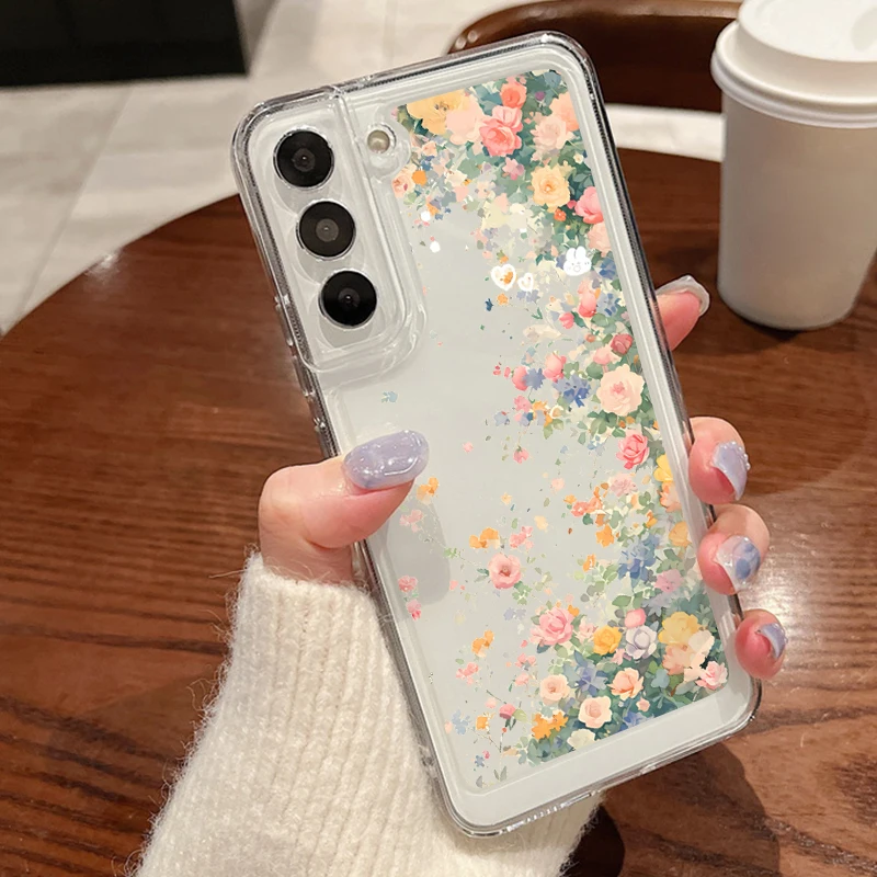 Small Flower Case For Samsung Galaxy S24 S23 S22 Ultra S21 S20 FE A52 A56 A14 A34 A15 A25 A35 A55 A54 5G S25 Plus Edge Cover