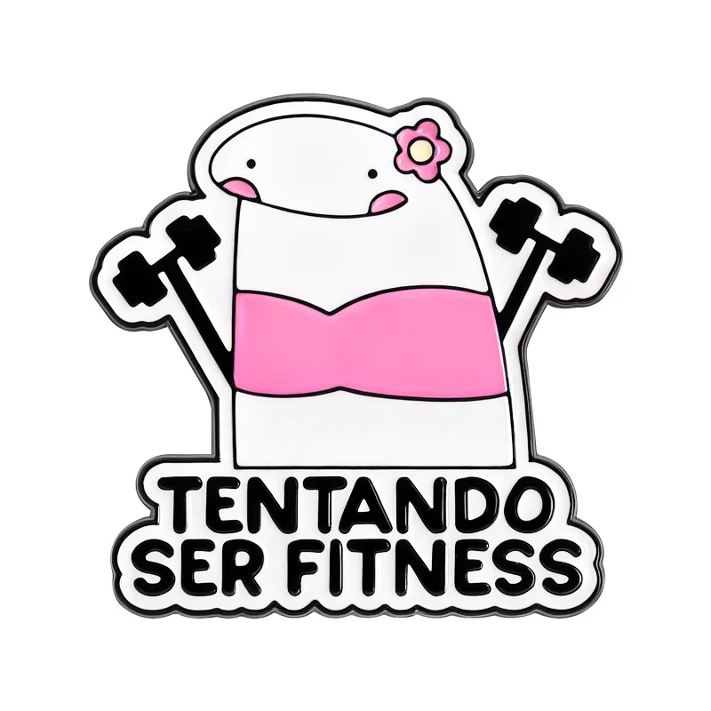 Fashion Gym for Girls Brooch Enamel Pins Funny Cartoon stick figure Lapel Badges Jewelry Kid Fans Gift Accessories