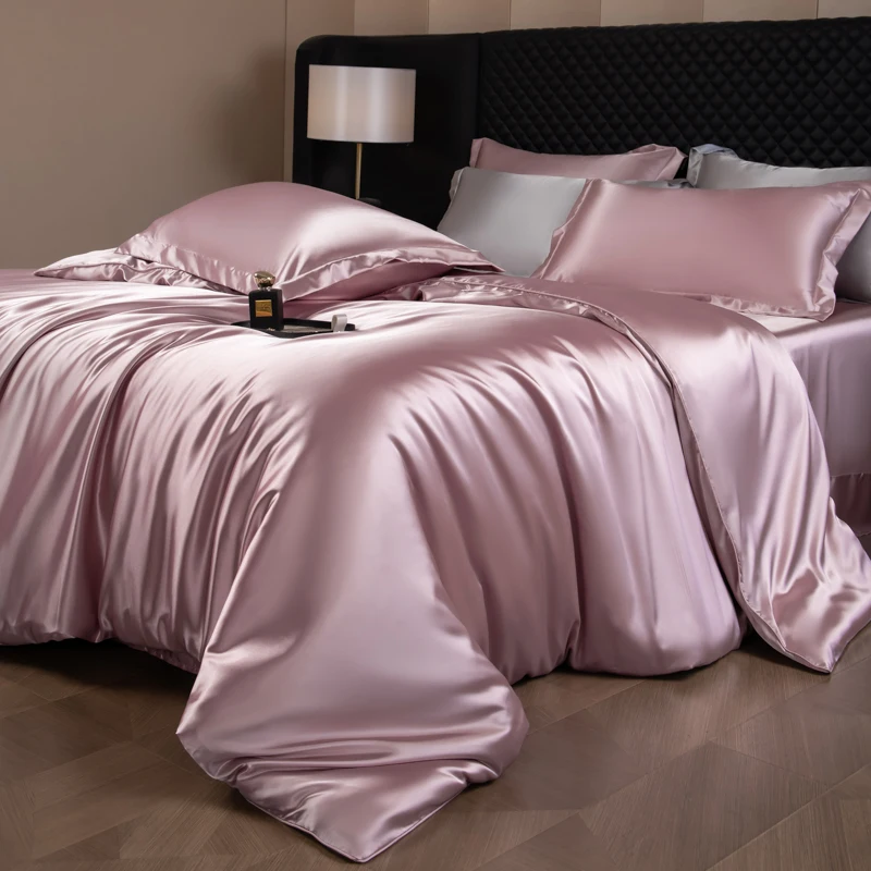 Natural Mulberry Silk Bedding Set Duvet Cover 2pcs Pillowcases King Queen Size Bedding Cover Kit 4pcs Bed Cover Bed Linen Sets