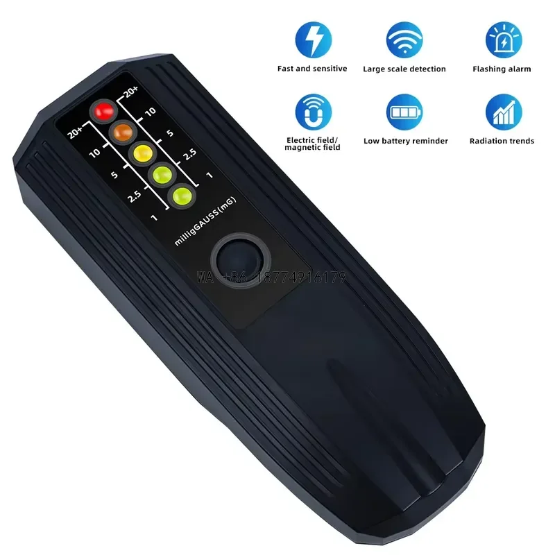 wmwmnu LED Large Scale Detection Precision Emf Tester Digital Electromagnetic Radiation Tester Radiation Detector