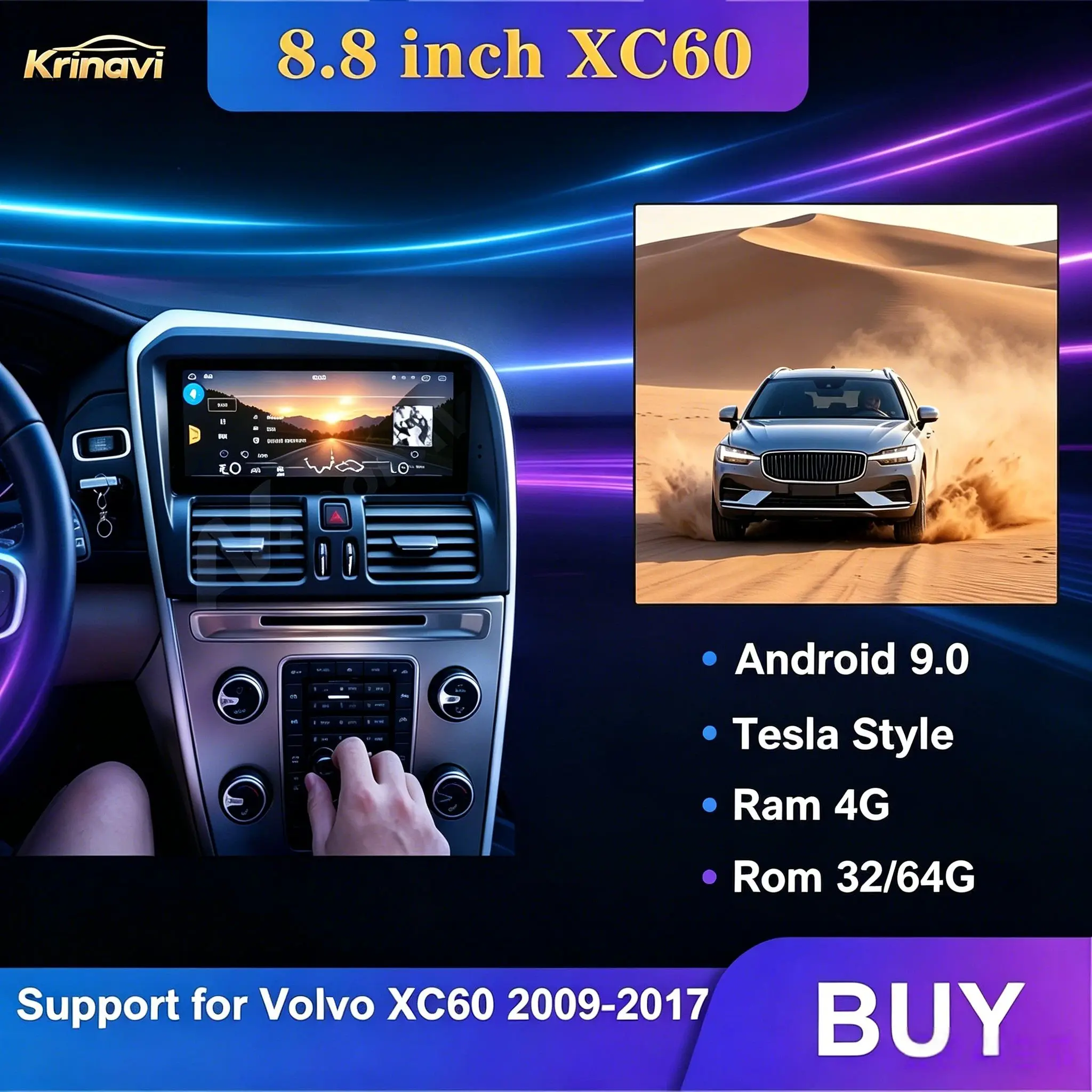 Accesorios para Automóviles Volvo Xc60 2009-2017, Radio Android para Auto, Estéreo, Carplay, Navegación GPS, Reproductor Multimedia, Unidad Principal