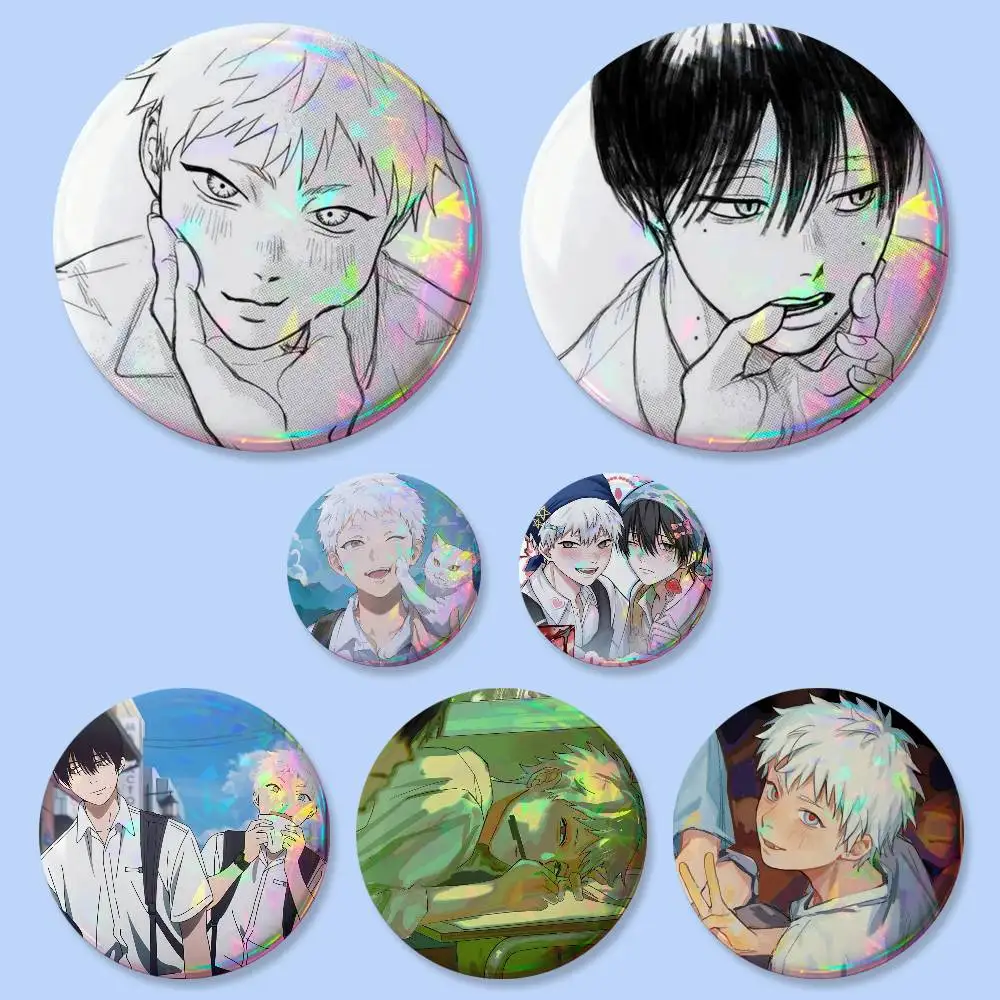 Cartoon-Stil „The Summer Hikaru Died“-Abzeichen, runde Anstecknadel, Brosche, Taschendekoration, Accessoires, für Fans, zum Sammeln, als Geschenk für Freunde