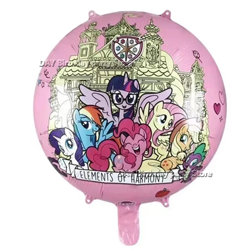 My Cute little Pony ฟอยล์บอลลูนชุดสุขสันต์วันเกิดปีจํานวน 32 นิ้ว 1-9 โบว์สีชมพูสาวโปรดปราน Pony Globlos ของขวัญอาบน้ําเด็ก