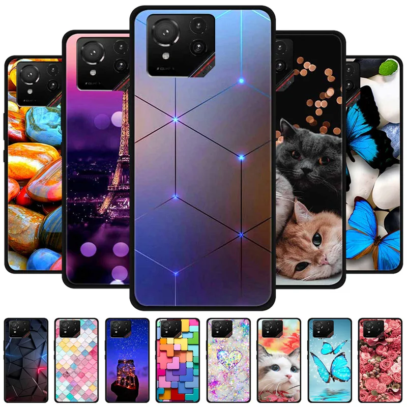Para asus rog telefone 9 pro caso silicone tpu bonito dos desenhos animados capa macia para asus rog phone9 9 fe conchas traseiras funda phone9pro 9pro 9fe