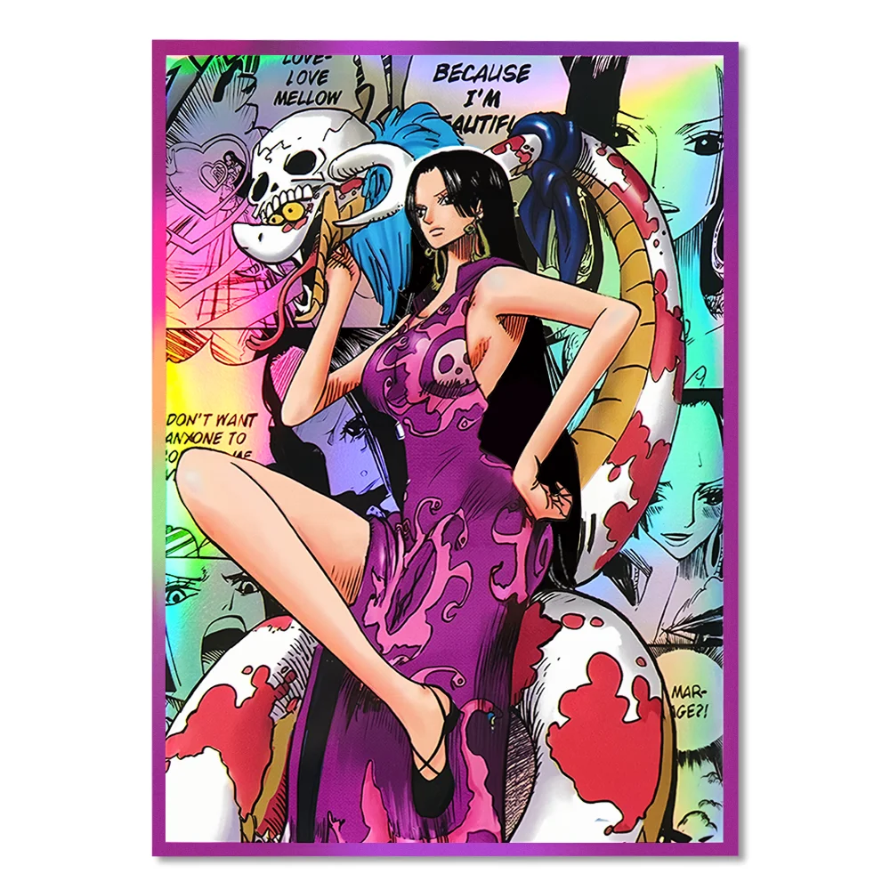 

60 PCS 67X92mm Card Sleeves Holographic OPCG/MTG/TCG Size Anime Trading Card Protectors Cards Standard Size Foil Pocket