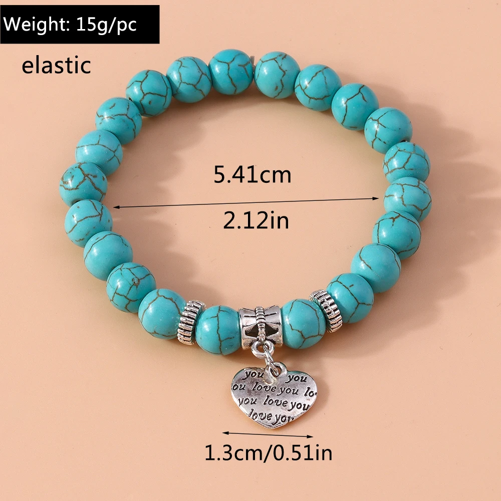 Aihua neue türkis farbene Stein perlen Armbänder für Frauen Männer Naturstein Charm Armband Armreifen Armband Modeschmuck Großhandel – Detail 7