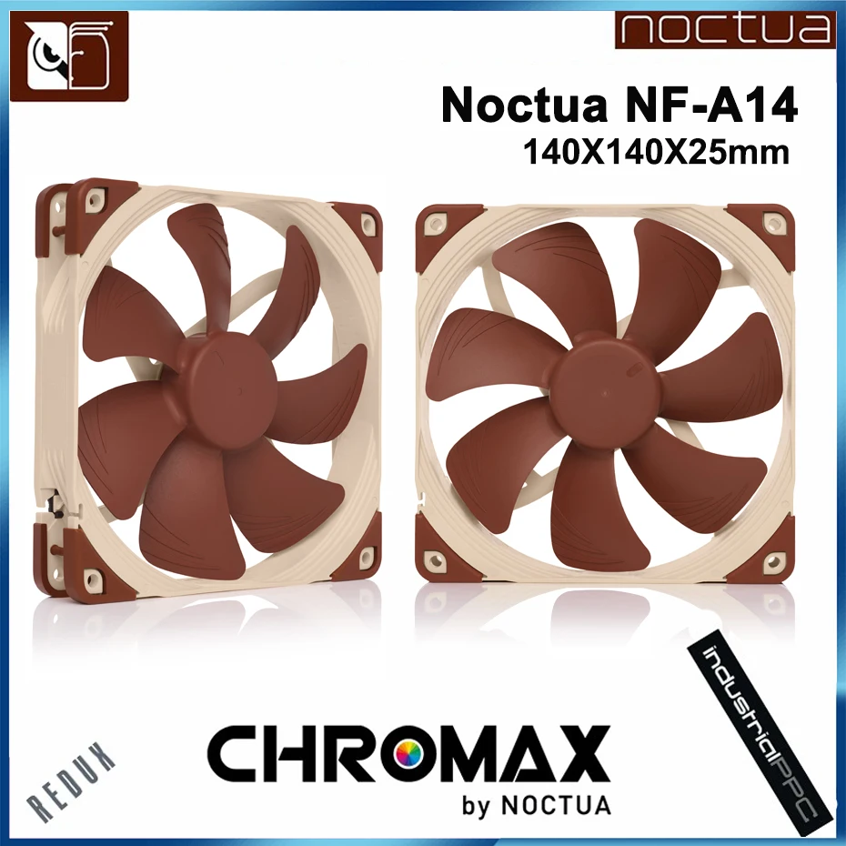 Noctua NF-A14 140mm Computer Case Fan SSO2 Magnetic Stable Bearing PWM FLX Adopt AAO Frame Aerodynamic Design CPU Cooler Fan