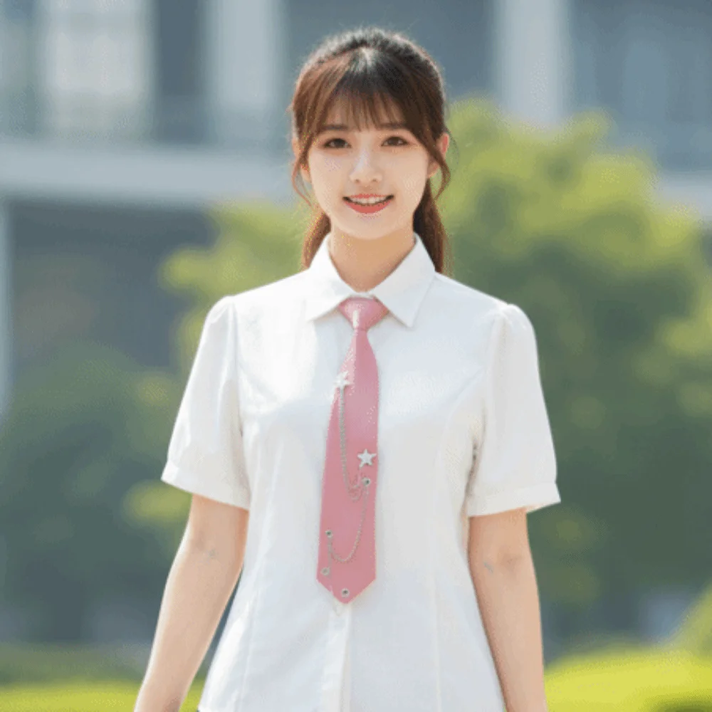 Choker Star Chain Tie Geometric Necklace Academy Style Pre-tied Tie Minimalist Collares Candy Color Long Necktie Performance