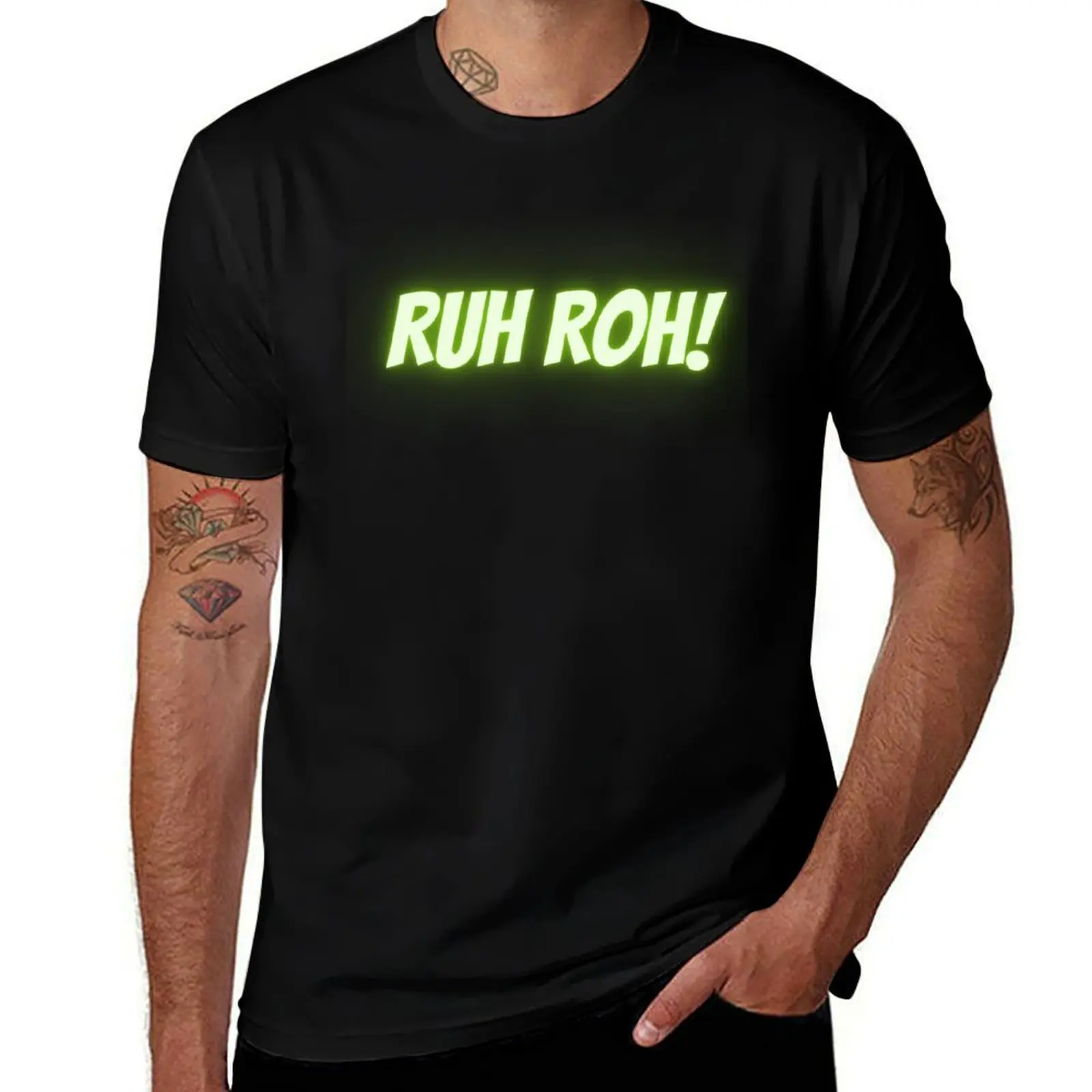 

Ruh Roh! T-Shirt gifts for boyfriend man clothes graphic t shirts black t shirts for men