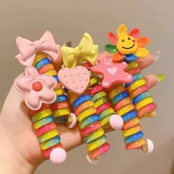 1 pz nuovo colore arcobaleno alta elastico spirale capelli corda testa corda coda di cavallo anello per capelli elastico copricapo per bambini adorabili