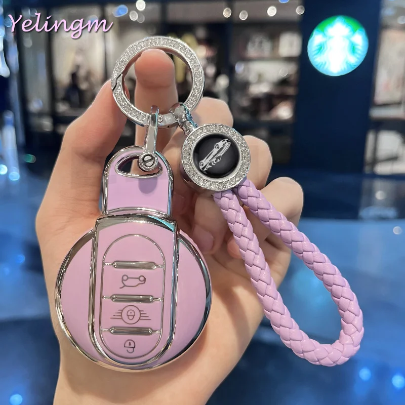 TPU Car Key Case Cover for BMW Mini Cooper Keyring Countryman F54 Clubman F55 Hardtop F56 F57 F60 Fob Keychain Accessories view 6