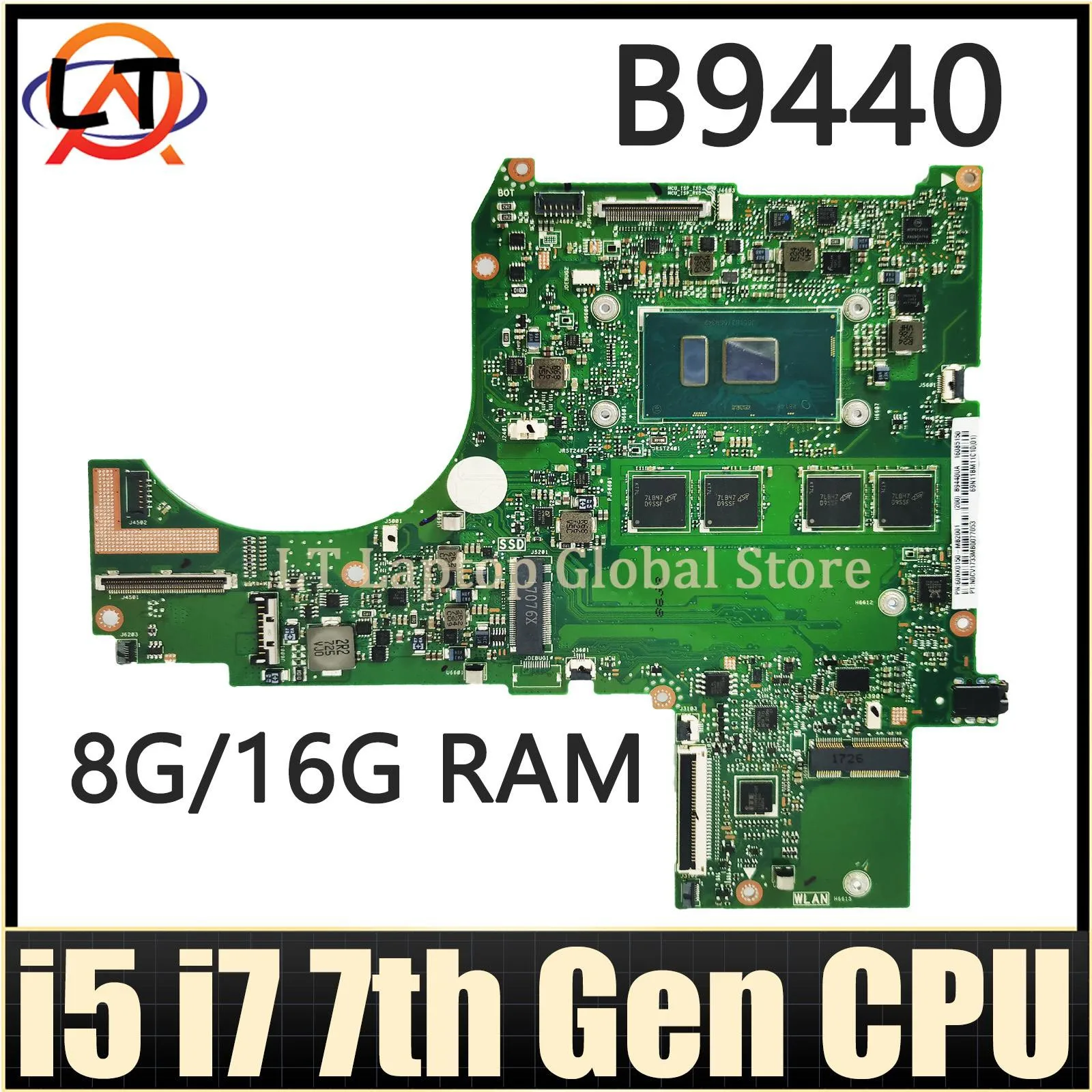 

LT Laptop Mainboard B9440 B9440FA B9440UAR B9440UAV B9440UAM B9440UA Laptop Motherboard I5 I7 7th Gen 8GB/16GB-RAM MAINBOARD