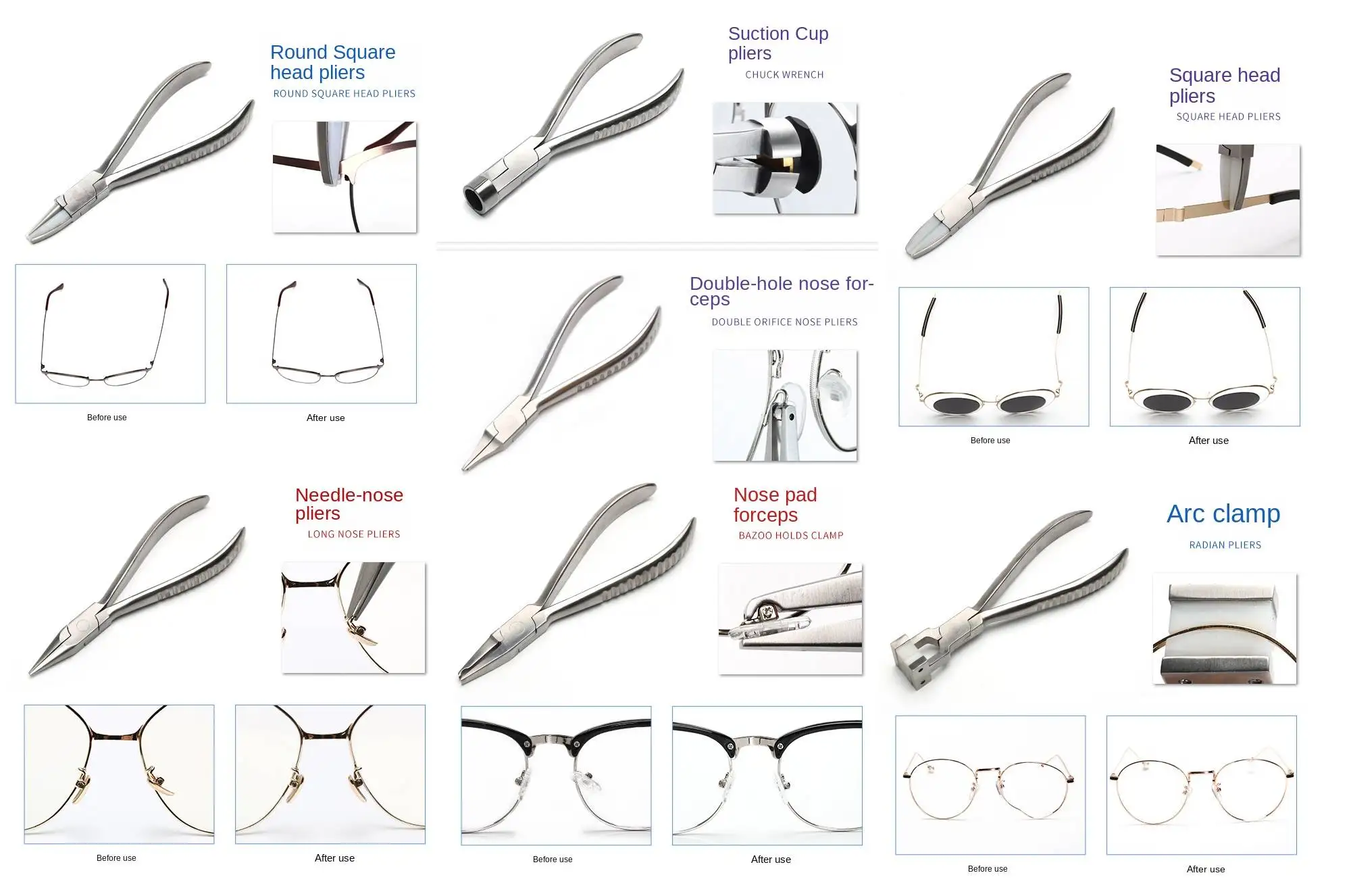 A Small Screwdriver and Pliers Set for Eyeglass Repair Set Spectacle Glasses Repair Tools Optical Shop Screwdriver Pliers Set