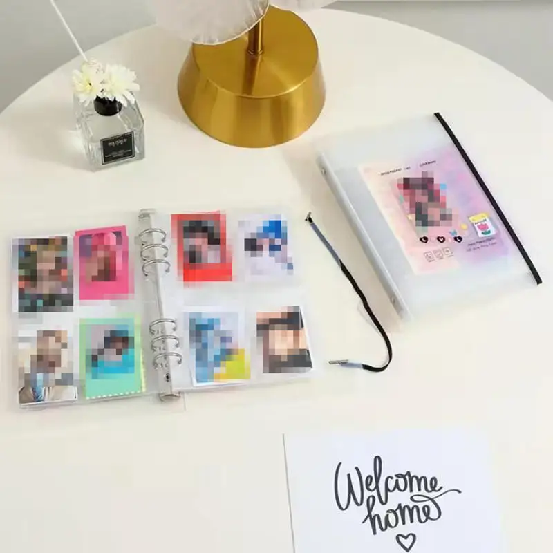 A5 Kpop Photocard Holder Binding Photo Cards Holder in Polaroid Album Book 3 Inches Heart Photo Card School Stationery Binder