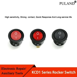 1~100pcs KCD1 Round Rocker Switch 23mm 2/3Pin ON-OFF-ON 2/3 Position 6A/250VAC 10A/125VAC SPST LED Car Push Button Switches