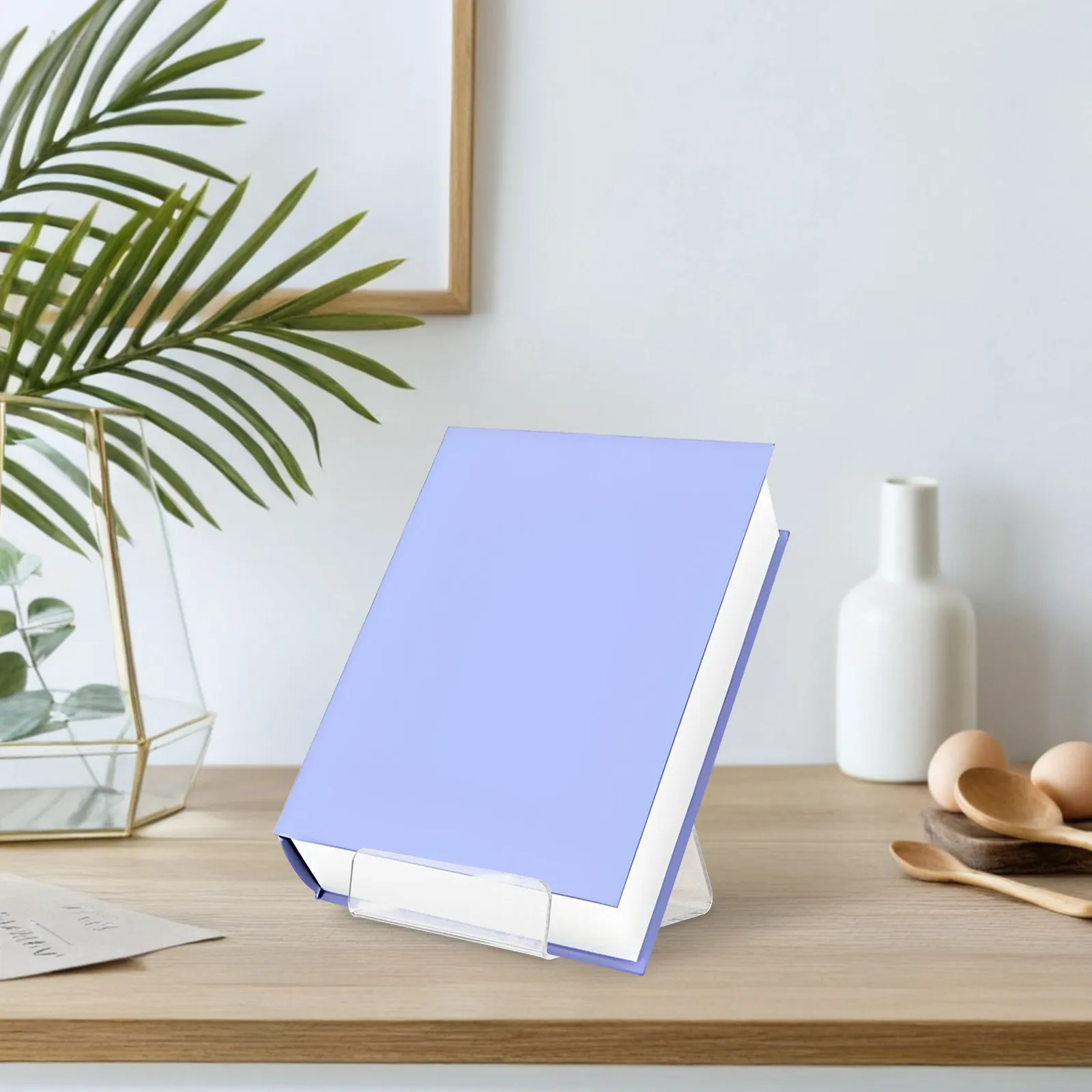 4Pcs Book Display Stand Transparent Acrylic Clear Book Holder Shelves Modern Record Plate Display Holder Multi-Functional