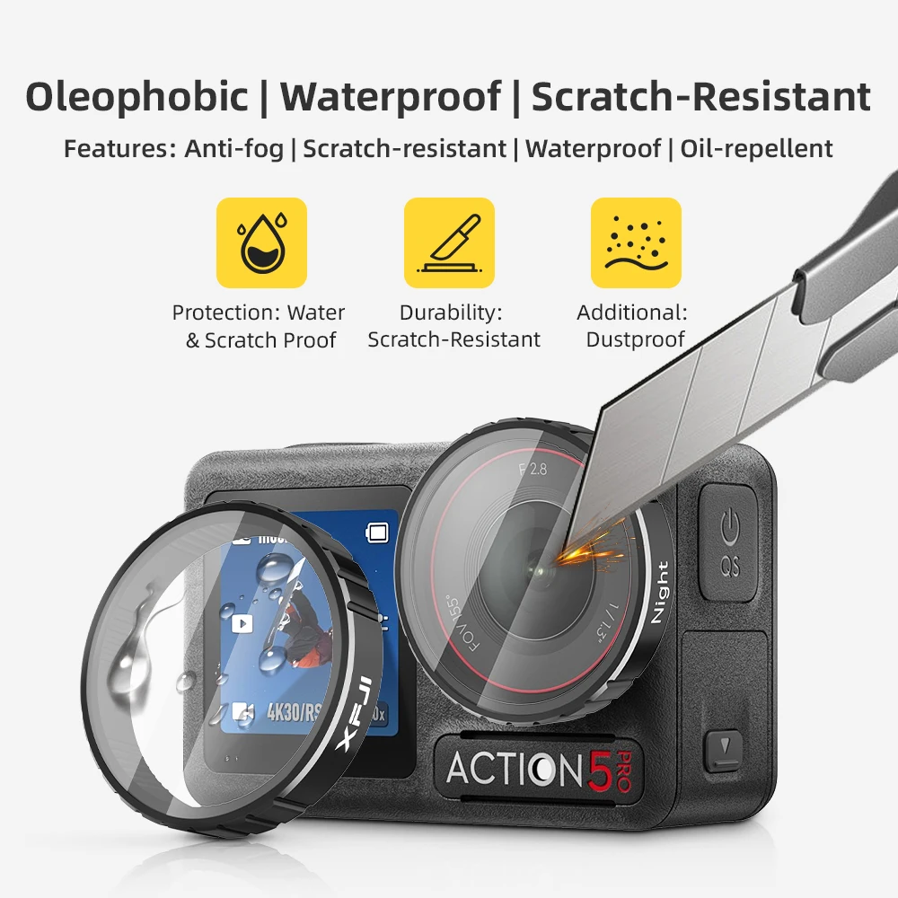 Zestaw filtrów obiektywu XFJI CPL ND8 ND16 ND32 ND64 UV Diffusion 1/4 Quick Release do DJI OSMO Action 5 Pro, akcesoria do kamery sportowej — zdjęcie produktu 3