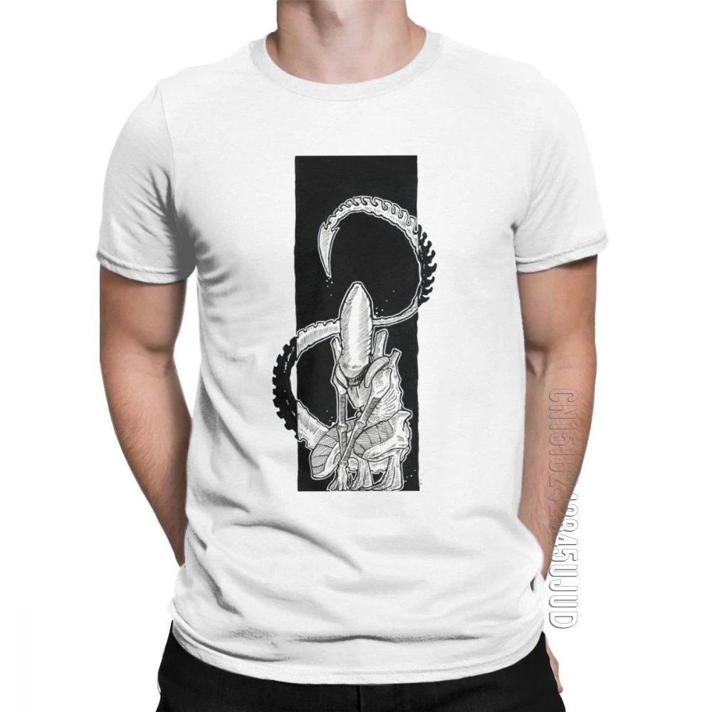 Alien Men T Shirts Covenant Alien Vs Predator Movie Novelty Male Tees 100% Cotton Round Collar T-Shirt Graphic Designer Tops