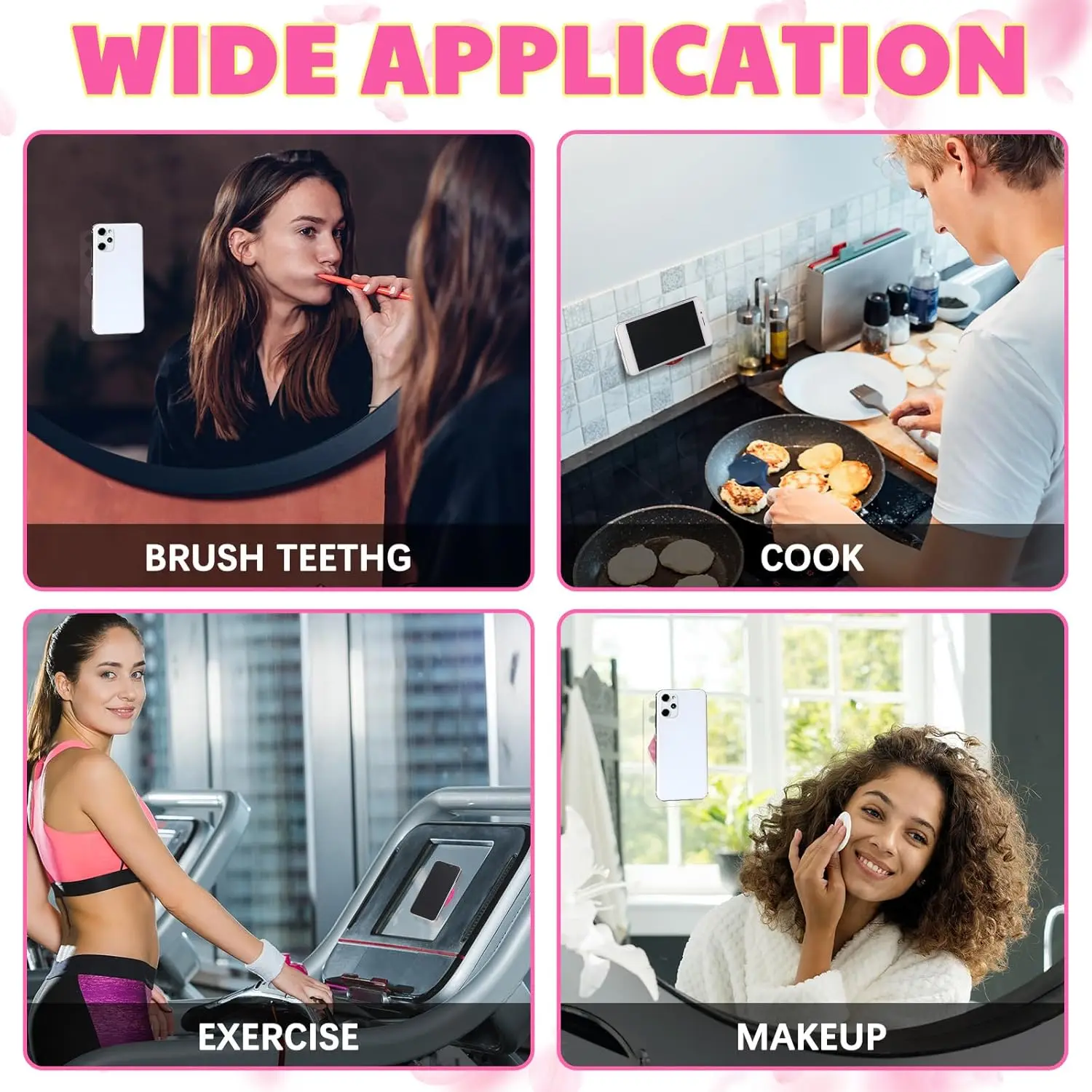 심장 모양 양면 전화 흡입 홀더, 다목적 실리콘 흡입 컵 전화 마운트 전화 케이스 끈적 전화 그립