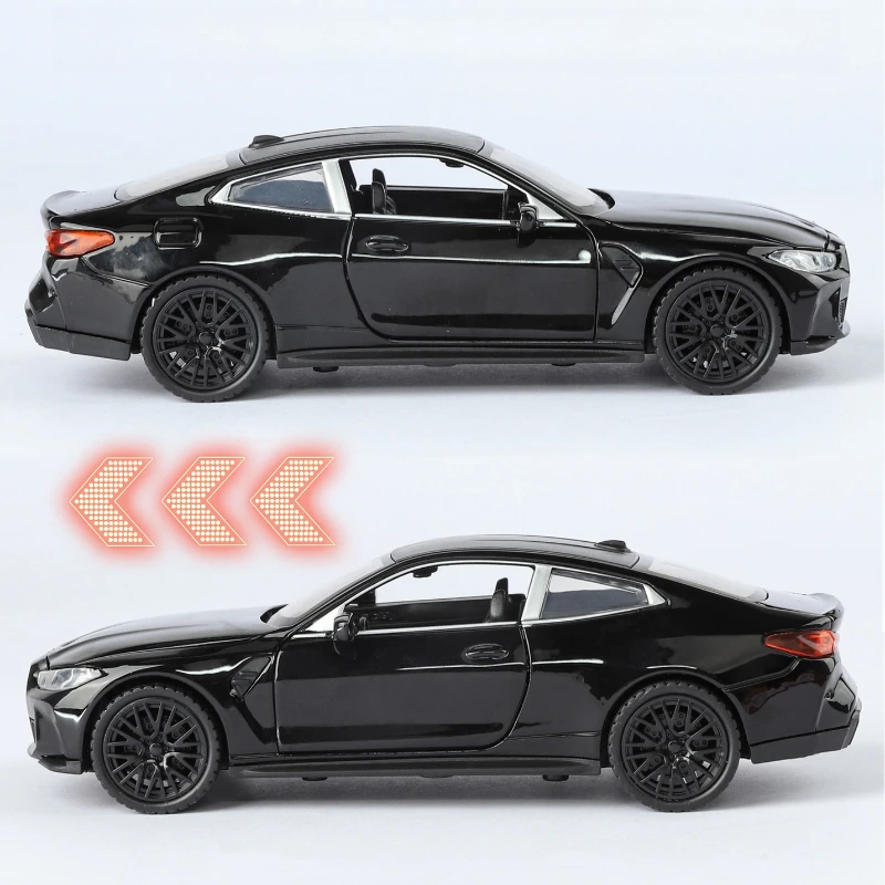 1:32 BMW M4スポーツカー合金シミュレーションダイキャストカーモデルサウンド＆ライトプルバックおもちゃコレクションオーナメント子供ギフト
