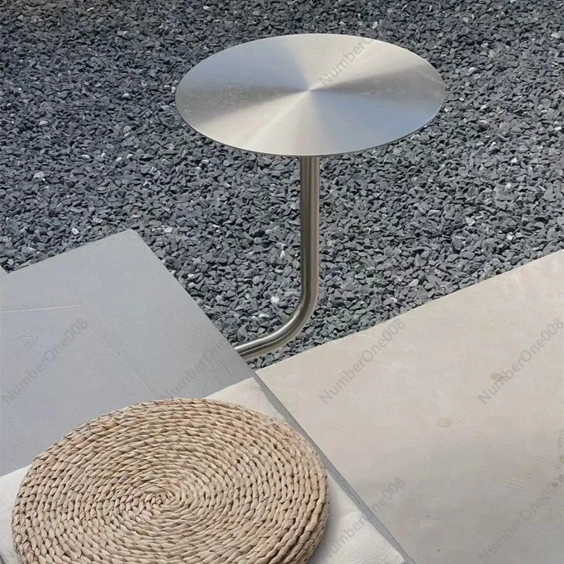 Modern Minimalist Wall Mounted Stainless Steel Round Table Milk Tea Shop Cafe Side Table